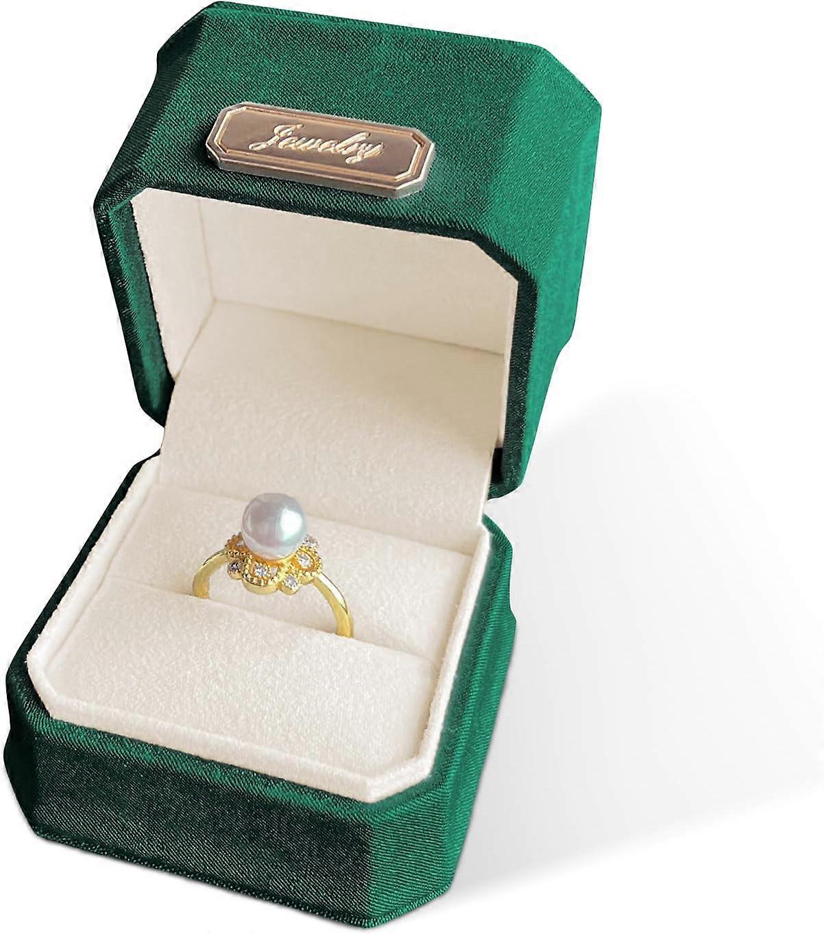 Single Ring Box for Proposal,Engagement Ring Box,Wedding Day,Orange Octagonal Elegant Jewelry Ring Gift Box&Wedding Ring Storage Case