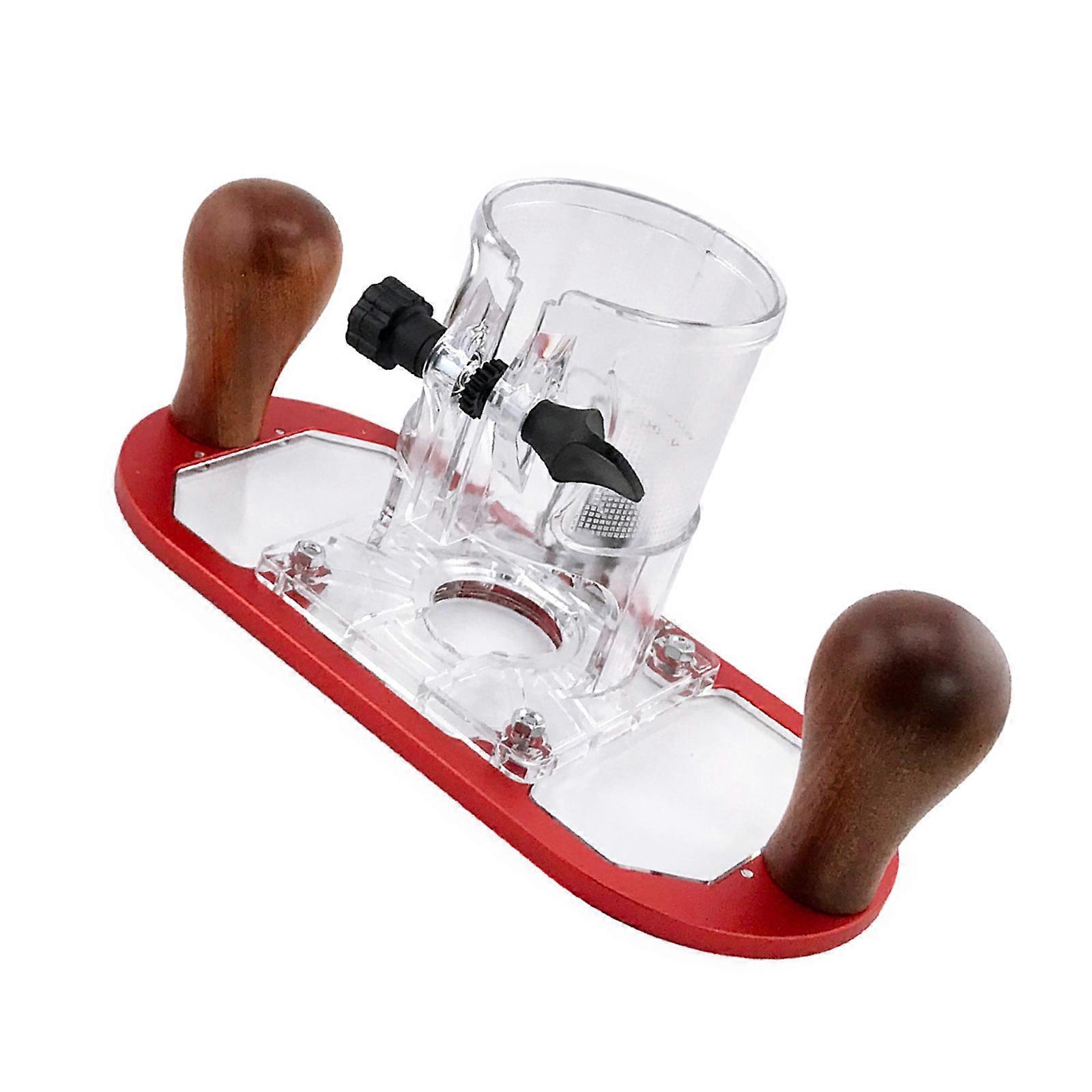Clear Acrylic Trimmers Base Stabilizers Suitable For 65mm Routers Solid Aluminum Frame And Wood Handle Enhancing Control  Red