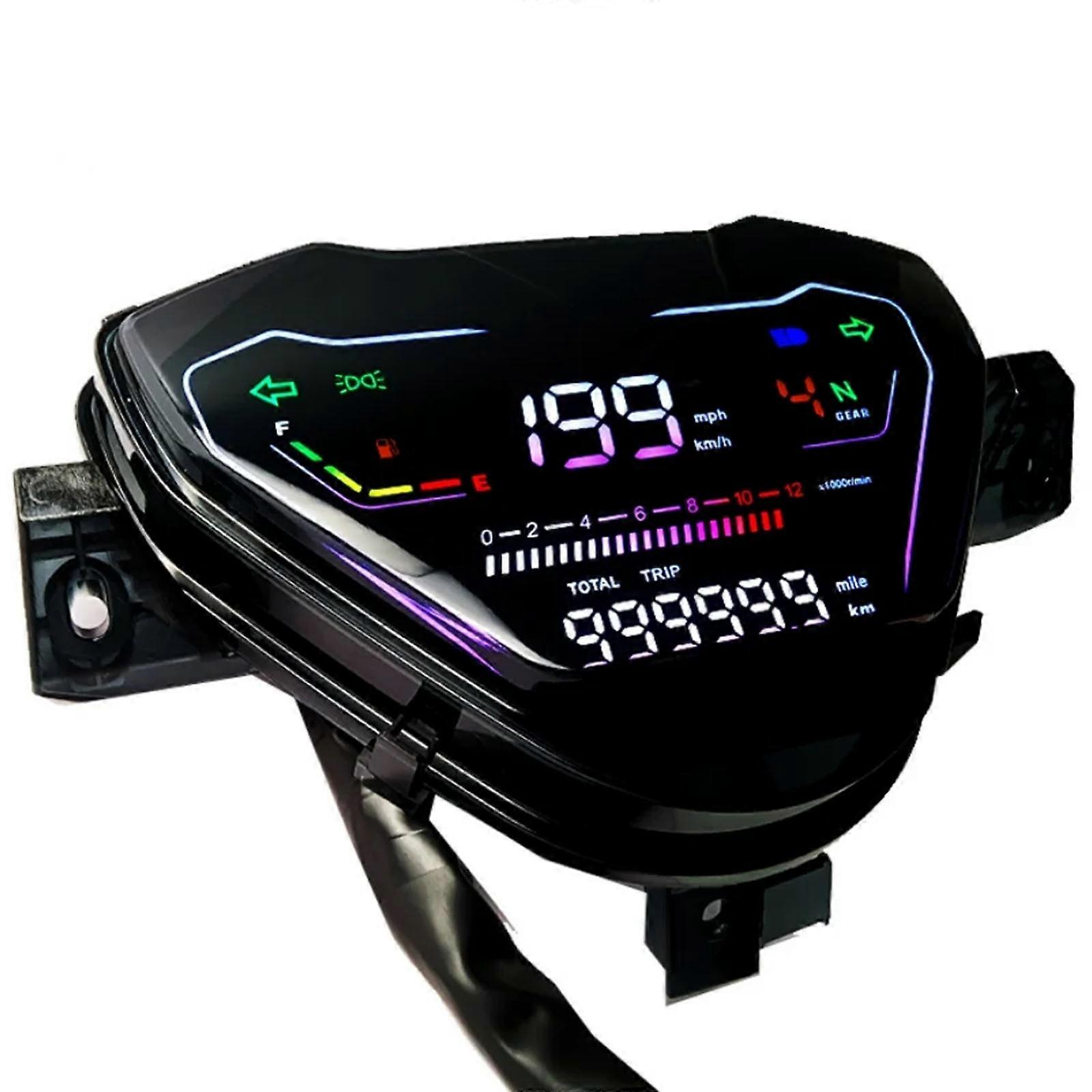 Multi Function Digital LCD Motorcycle Speedometer Real Time Speed Mileage Tracking Waterproof Design For Urban Commuting Multicolor