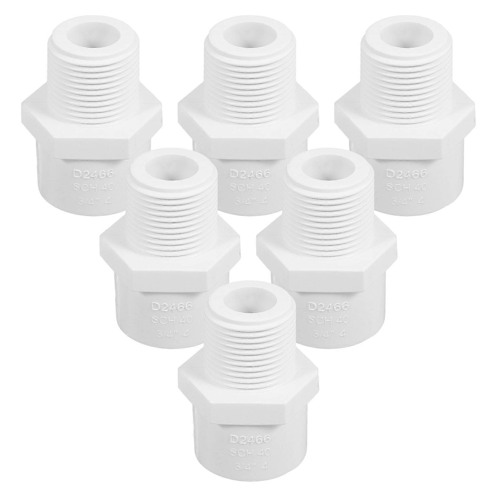 Given Water Outer Thread Connector PVC Pipe Fitting for Connect 6Pcs White Pack