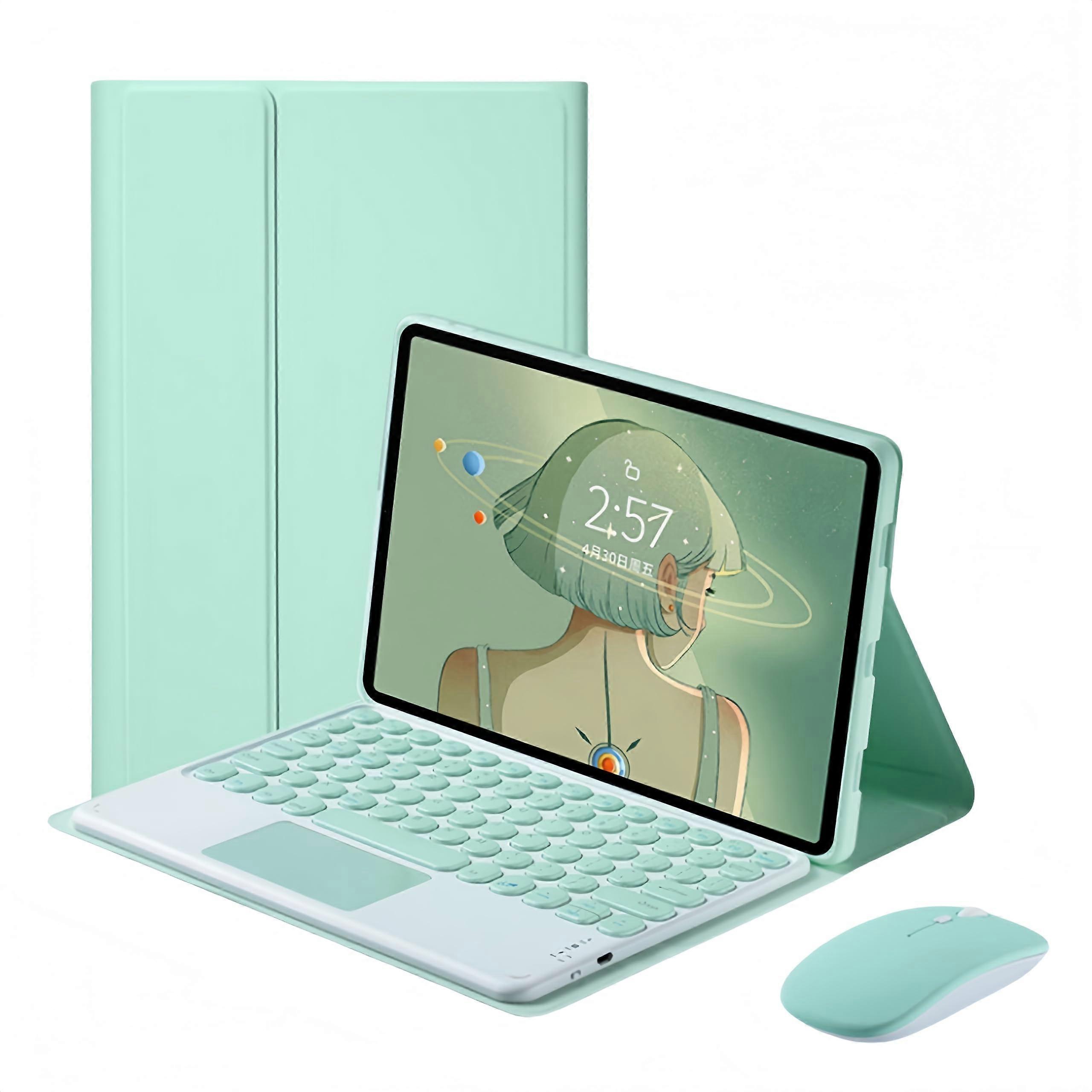 Bluetooth Keyboard Case with Touchpad for Pad X9/X8 Pro 11.5 Inch, Detachable Cover with Stand and Mouse, Green