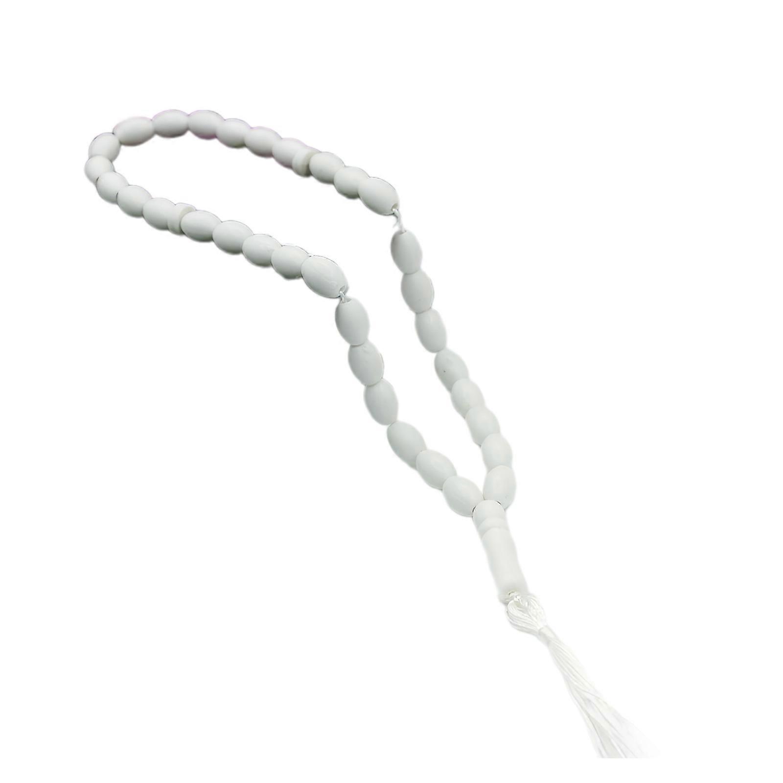 33 Elliptical Acrylic Beads For Bracelet Making Lightweight Shatterproof Material With Multiple Color Options  White