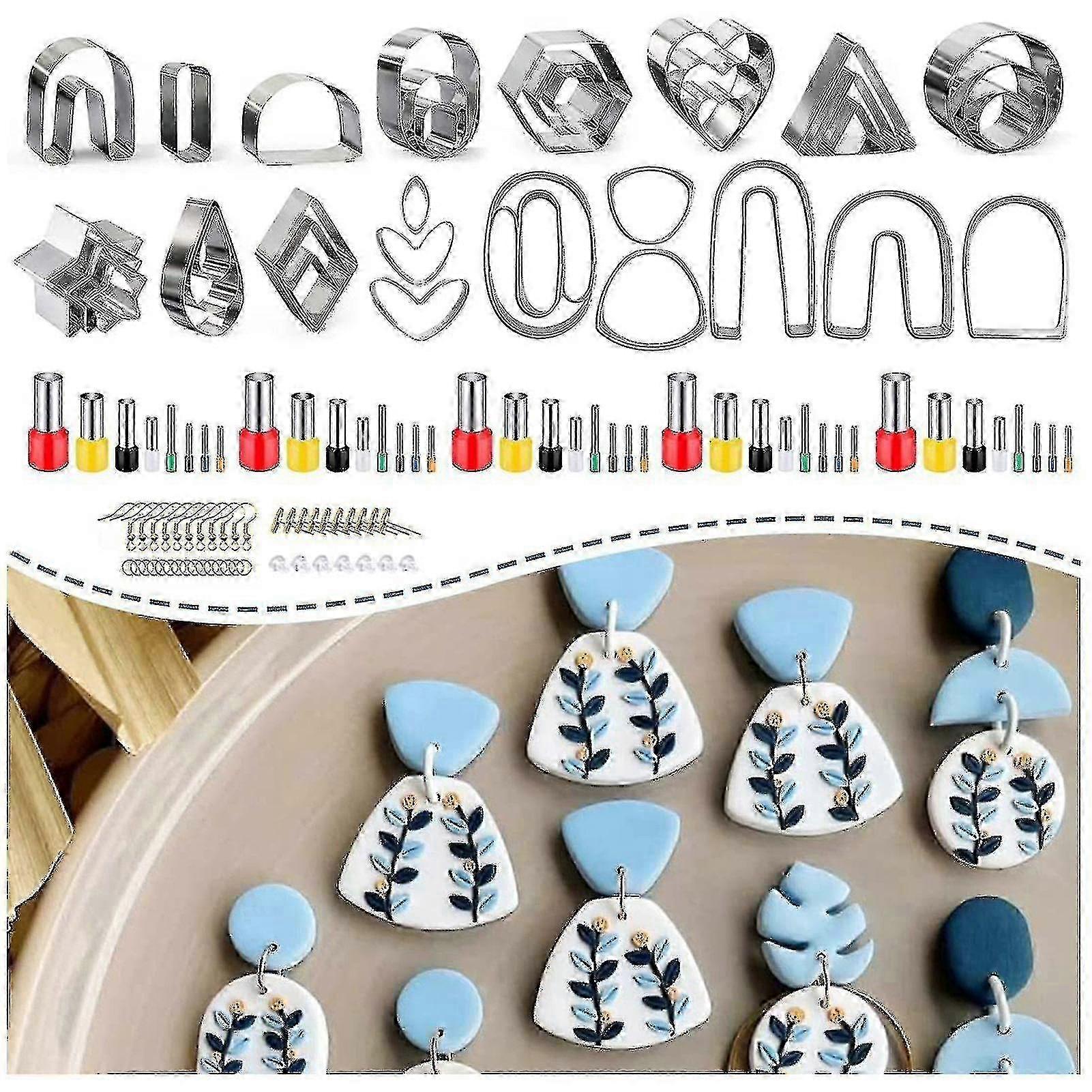 126pcs Clay Cutters For Earring Making Includes Cards And Hooks