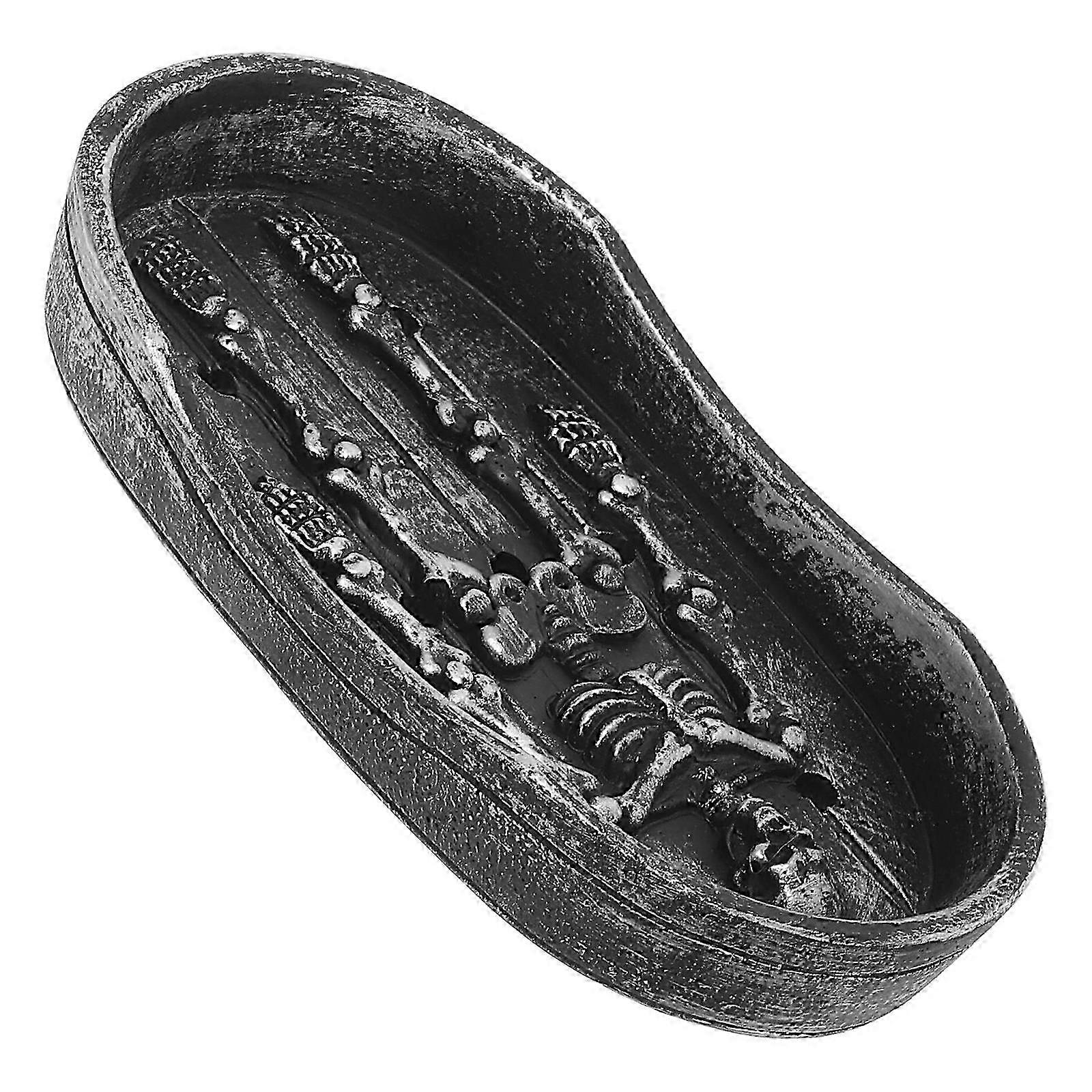 Bathroom Tub Deck Soap Tray Resin Skeleton Handbone Shape Draining Function 1Pack