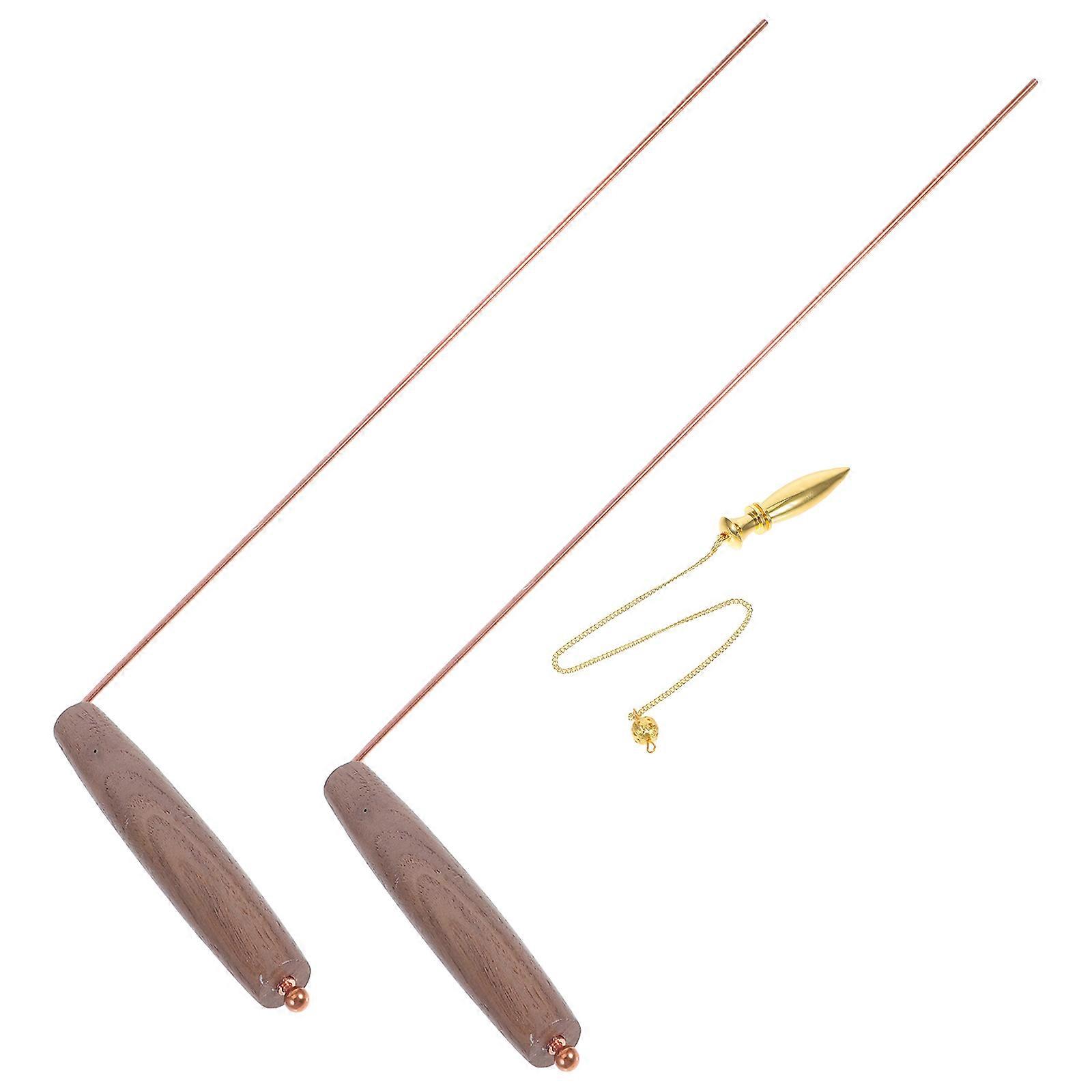 Copper Dowsing Rods Divination Tools Kit 1Set for Water and Treasure Seeking