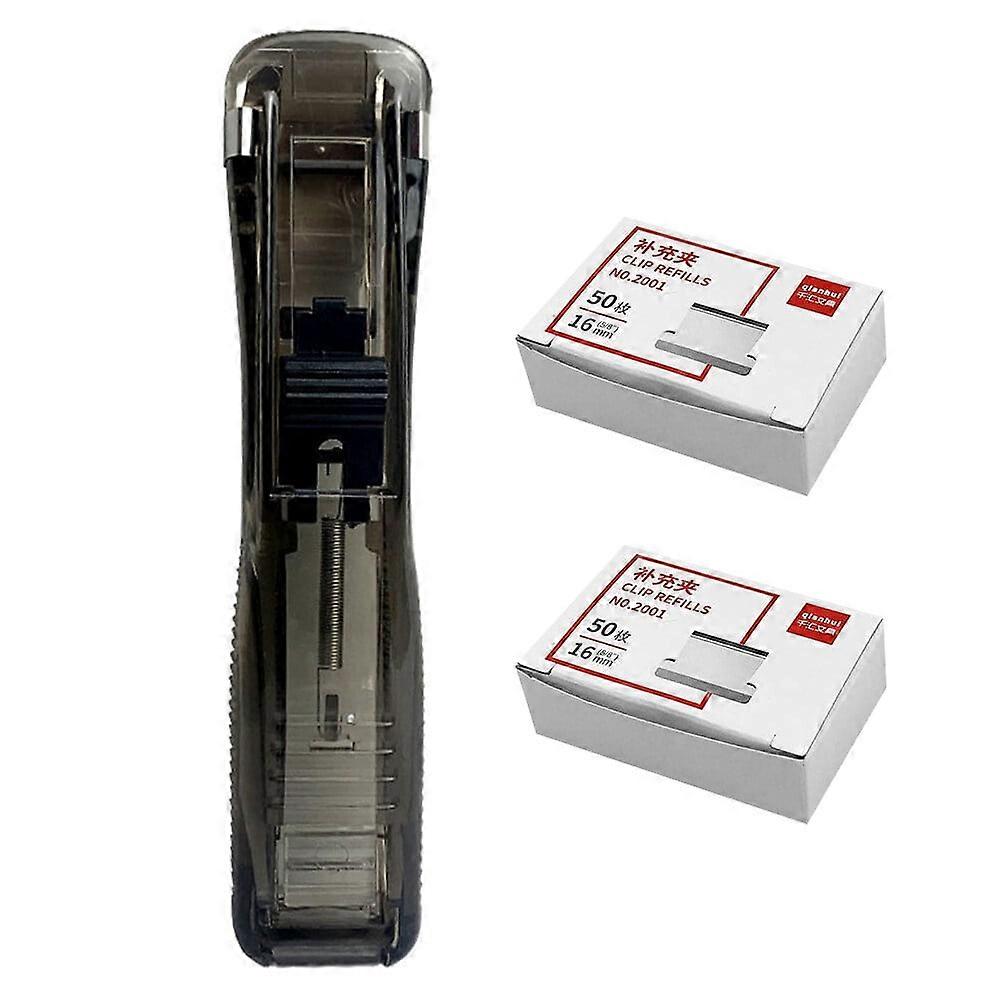 1 Set of Household Clam Clip Dispenser with Refill Clips Seamless Stapler