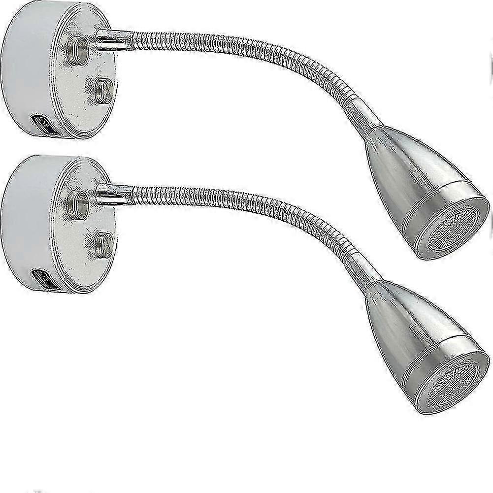 2pcs 12v - 24v Dimmable LED Reading Lamp with USB Charger for RV, Camper, Truck & Trailer