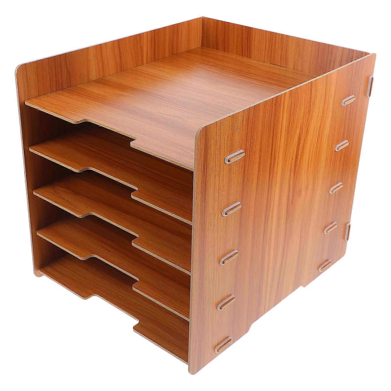 Wooden Desk Organizer Multi-Layer Storage Structure Office Home School 1Pack