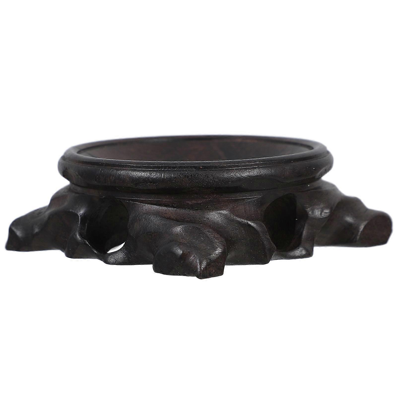 Crystal Ball Stand Wood for Display Stable Support 1 Piece Dark Brown Base