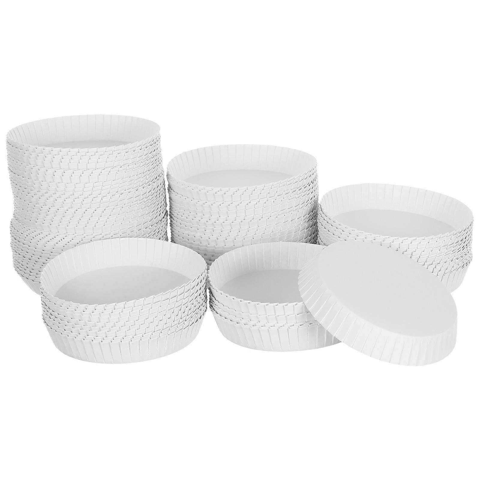 White Disposable Cup Covers Paper Cup Lids for Hot Drinking 200Pcs