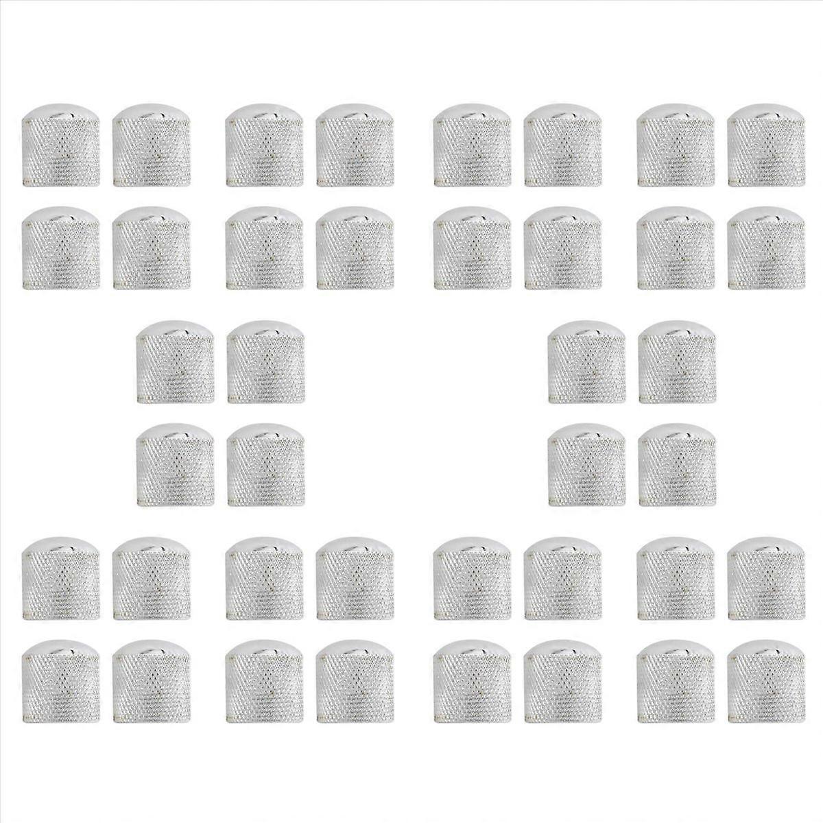 4x Guitar Dome Control Knobs for Tele Replacement, Silver