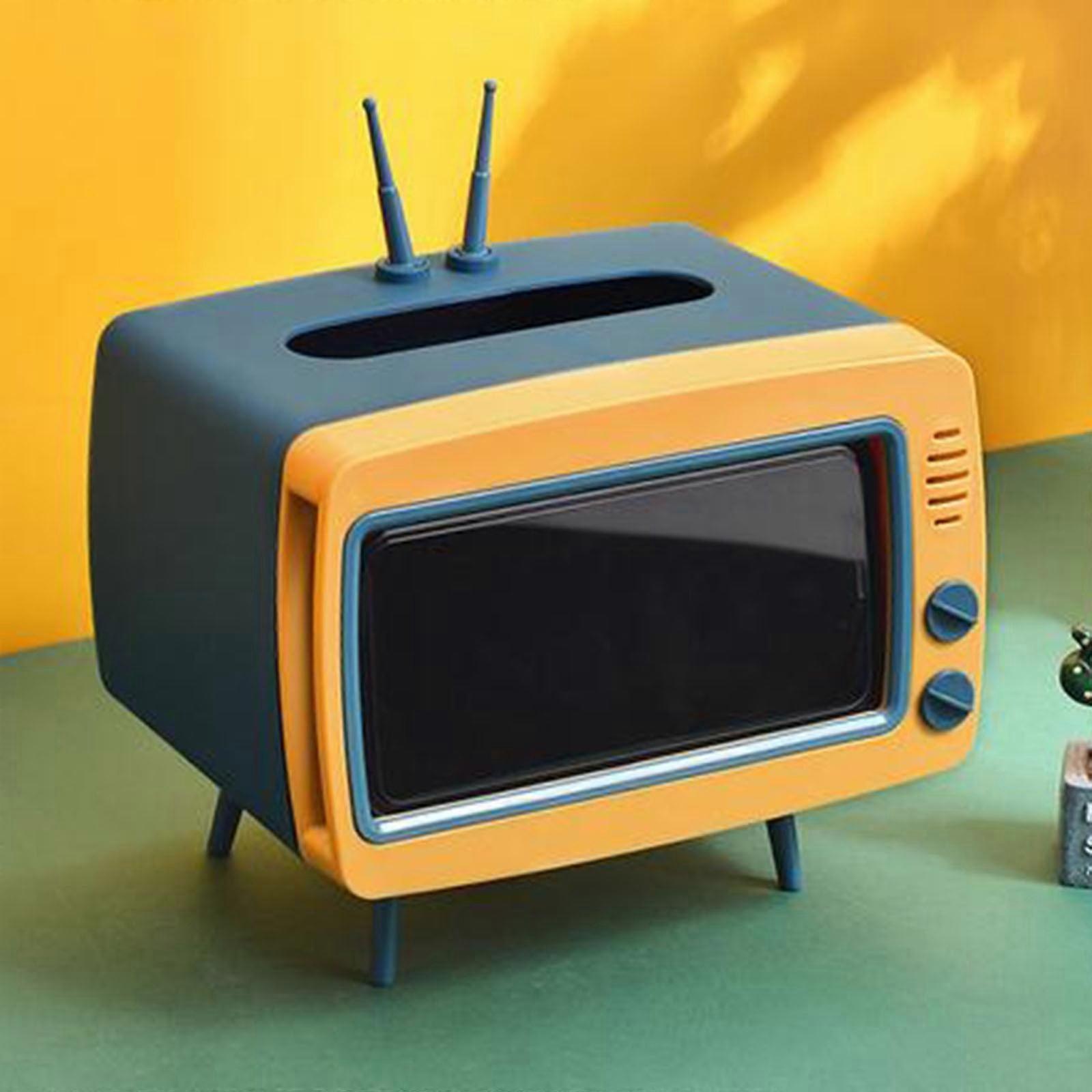 Ozmmyan Visual Storage Box Flat-panel Organization Frame Including Mobile Phone Rack Retro TV And Storage Container With Multiple Organization Frames