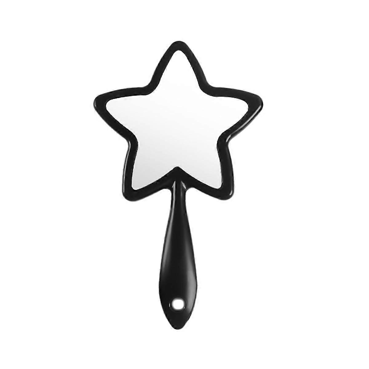 Handheld Mirror with Ergonomic Long Handle, Portable Makeup Mirror for Face, Travel, Camping, Black