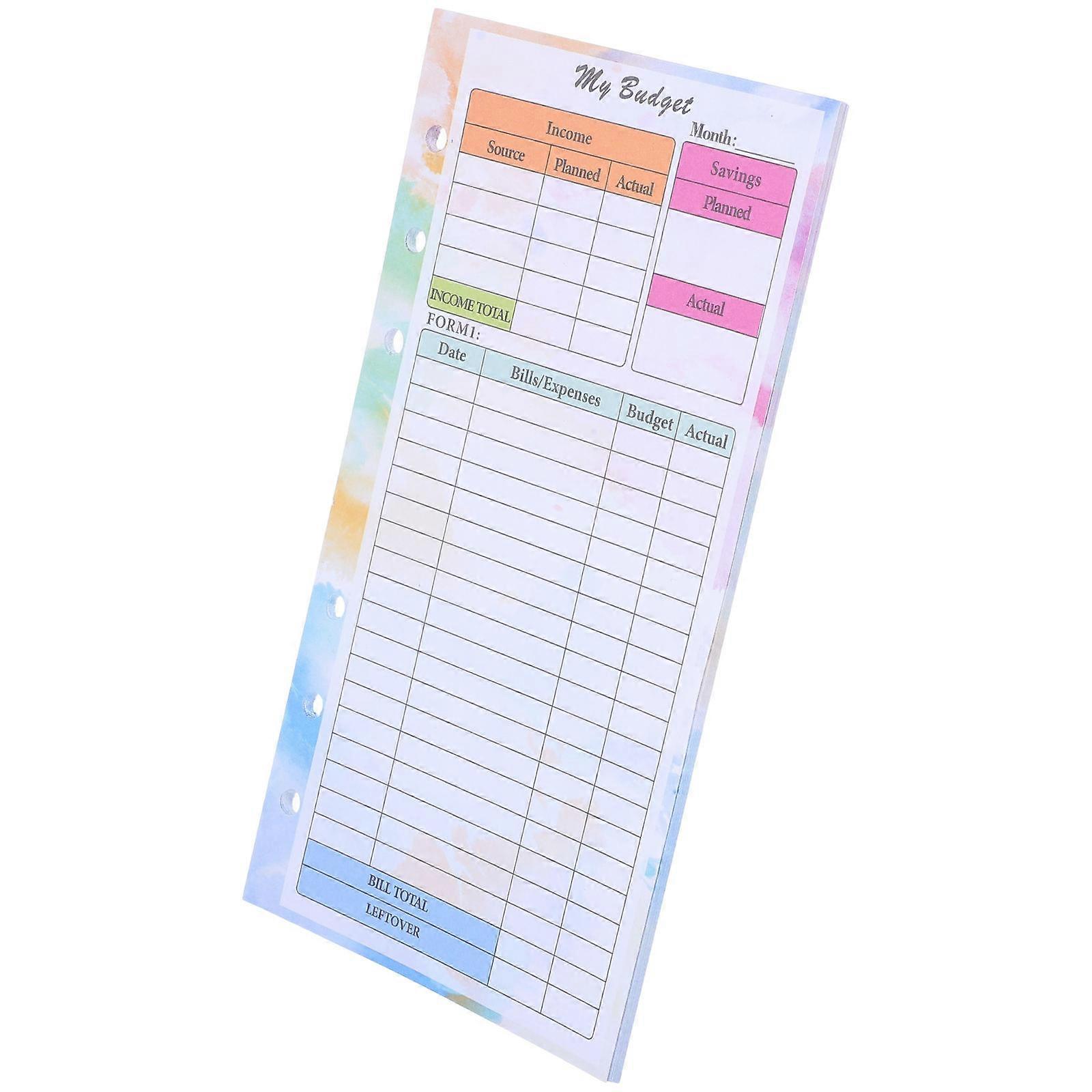 Budget Planner Inserts Paper for Office with 14 Sheets Multi Color Refill