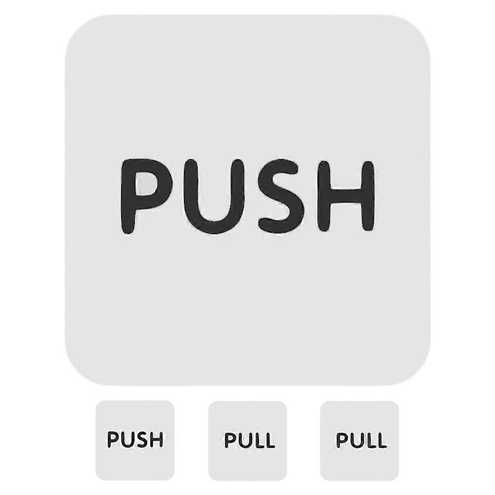 Push Pull Door Sticker Signs Acrylic for Office Use 2Pairs
