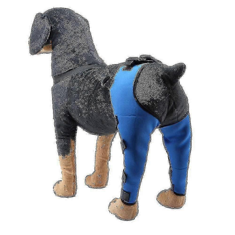 Capa protetora dupla para as patas traseiras de cães no pós-operatório.