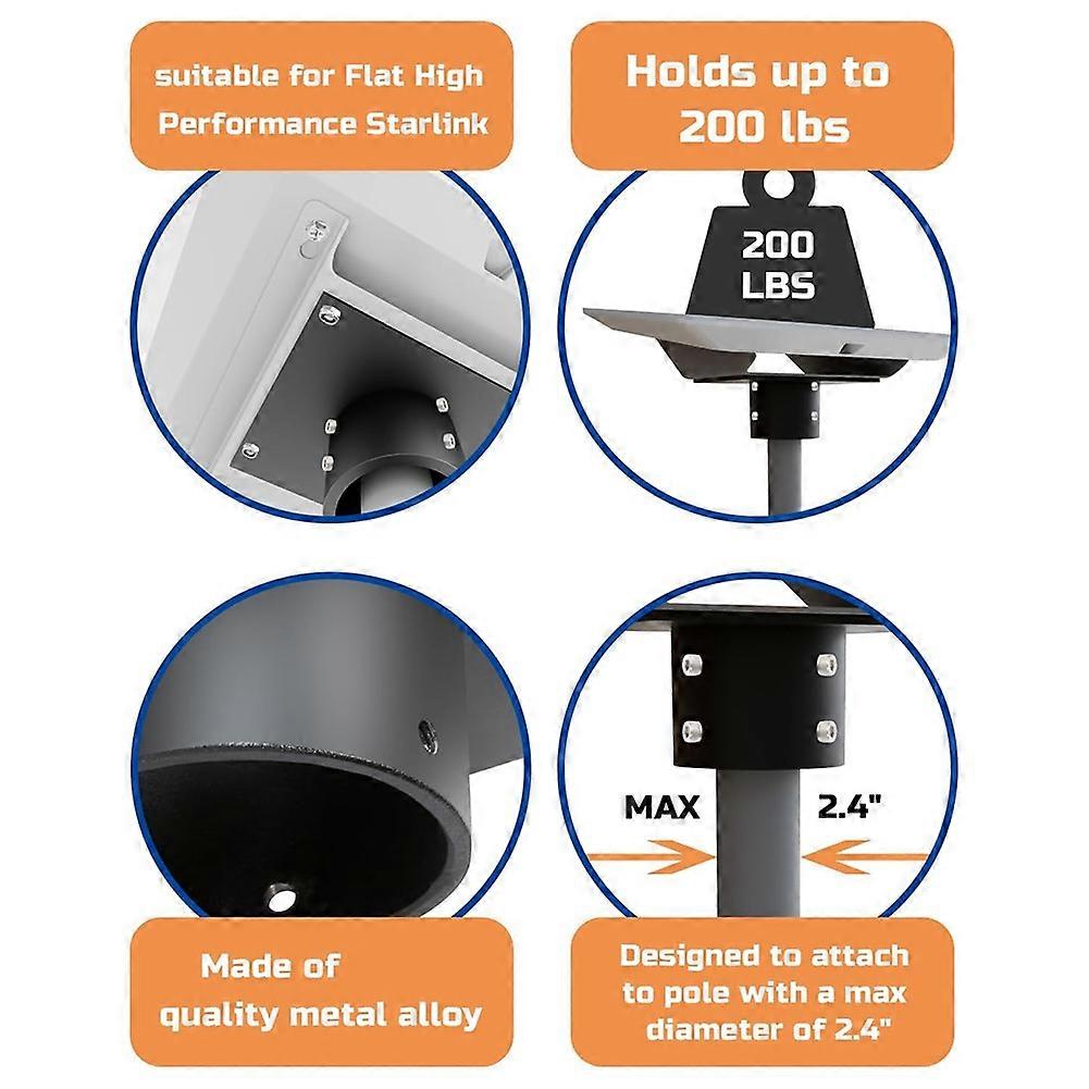Star Link Flat High Performance Pipe Adapter, Star Link Mounting Kit for Performance Star Link Internet Kit