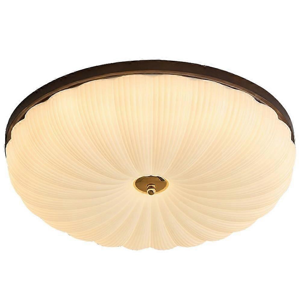 LED Ceiling Light Flush Mount Ultra Thin Dimmable Round Lamp for Bedroom Kitchen 50x9cm Brown