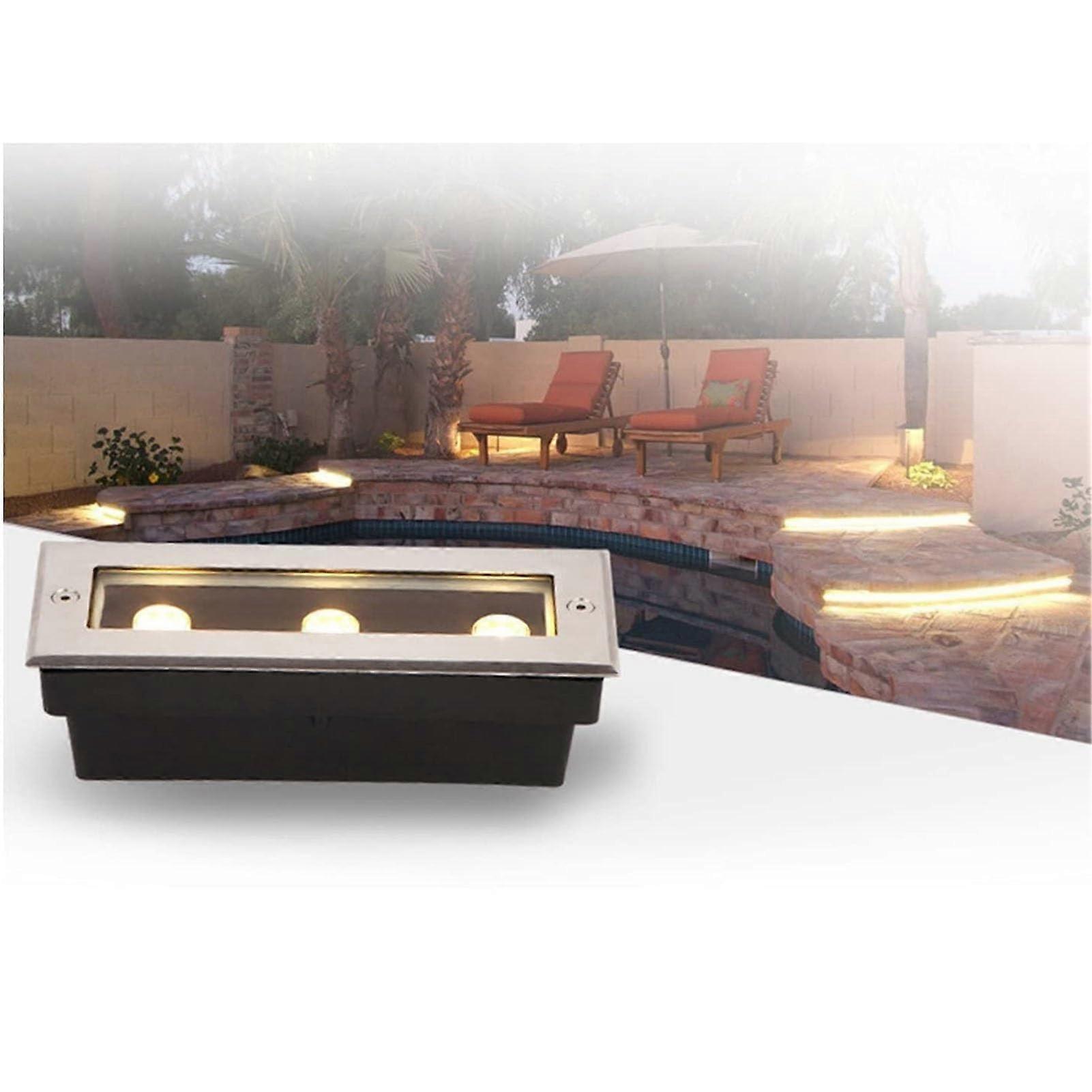 Outdoor Recessed LED Spotlight - IP67 Waterproof Green Rectangular Linear Underground Lamp 85-245V 6W for Yard Use