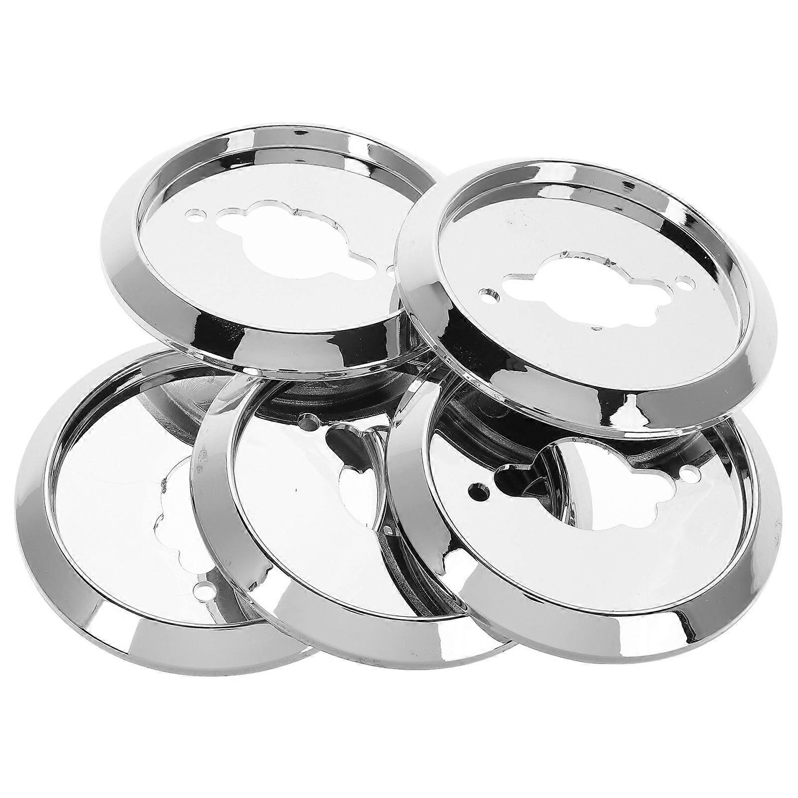 Silver Plastic Gas Stove Switch Knob Base for Stove Use 5Pcs Replacement Set