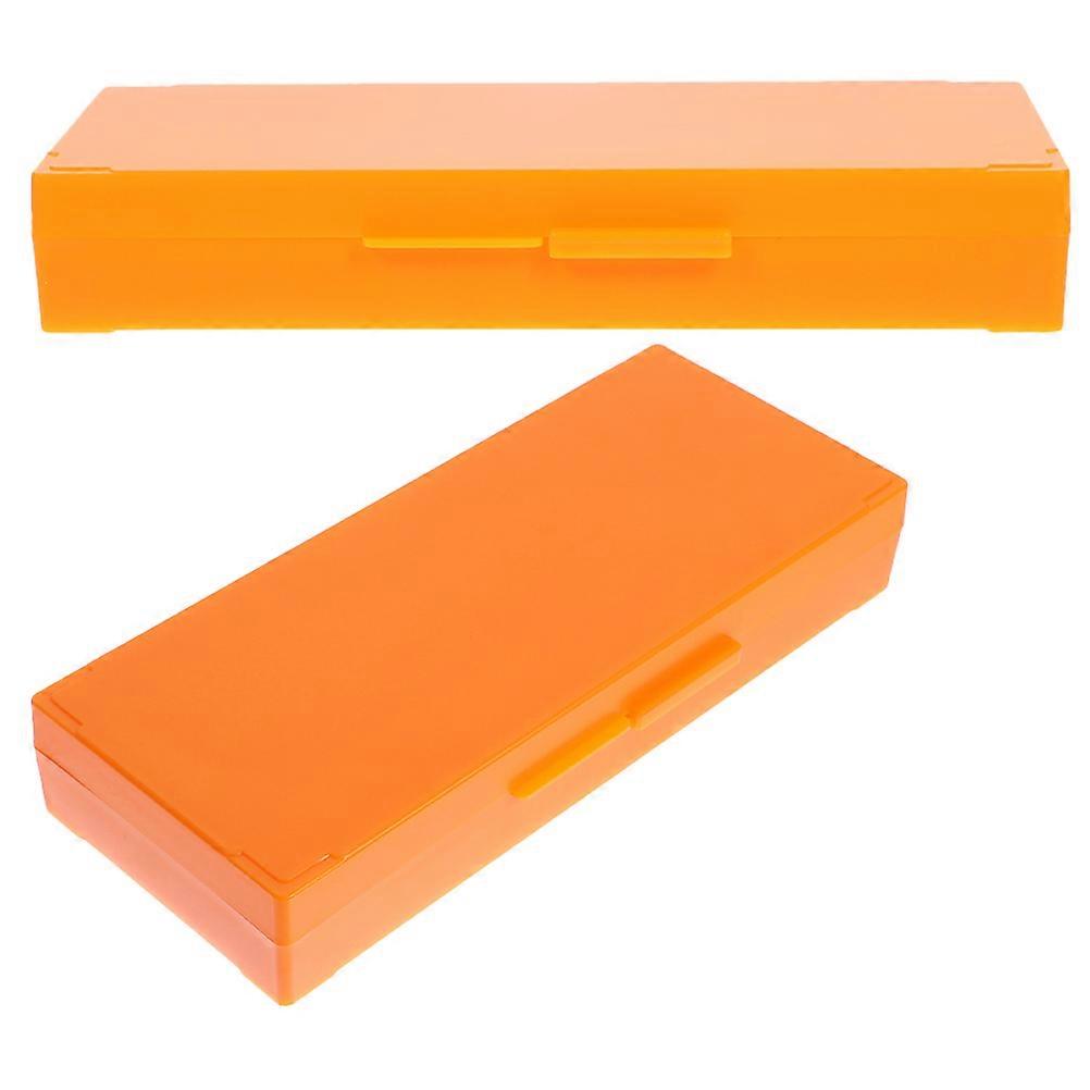 Glass Slide Storage Box Slide Boxes for Holding Use 2Pcs Orange ABS
