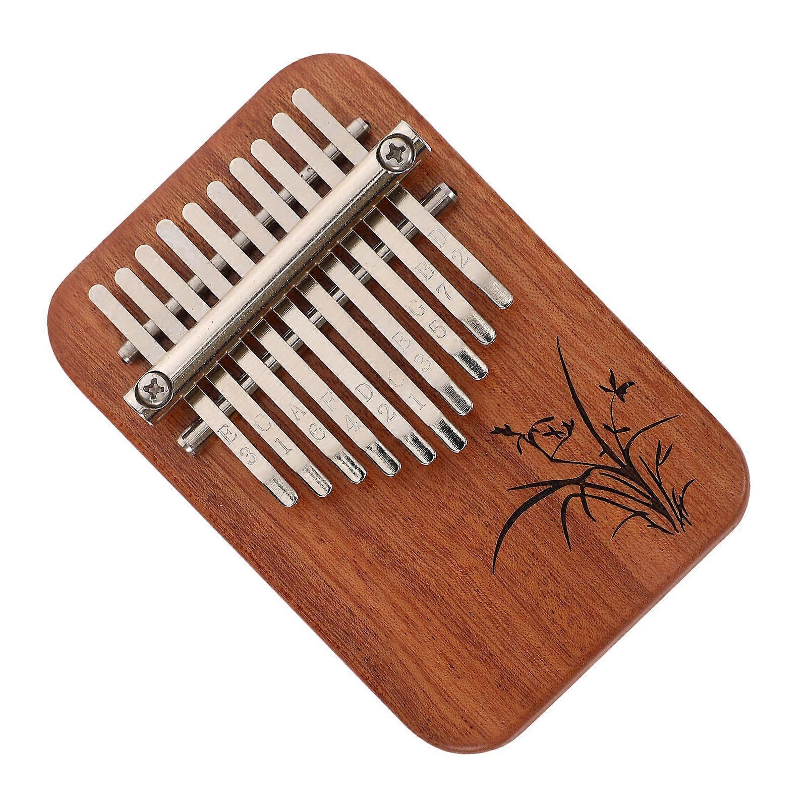 Portable Wooden Thumb Piano for Beginners with Lovely Shape Design and Compact Size Brown Color