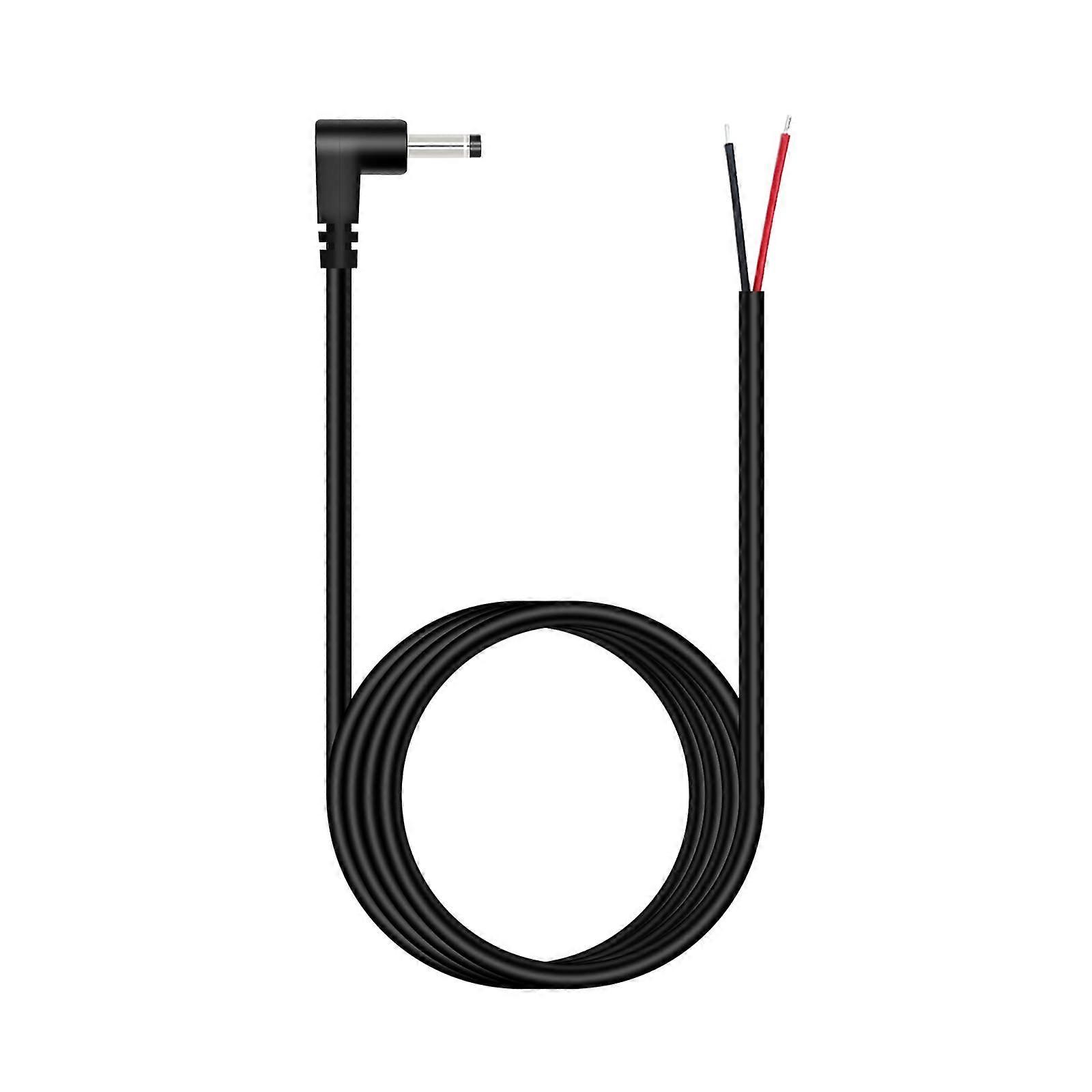 6ft Right Angle 3.5mm x 1.35mm DC Power Cable with Bare Wire Pigtail Ends for CCTV Camera