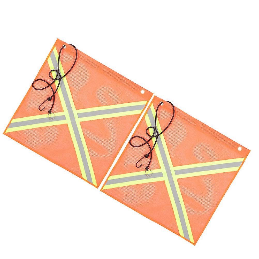 Warning Car Flag Mesh Reflective Flag for Trailer 2Pcs Safety Flags