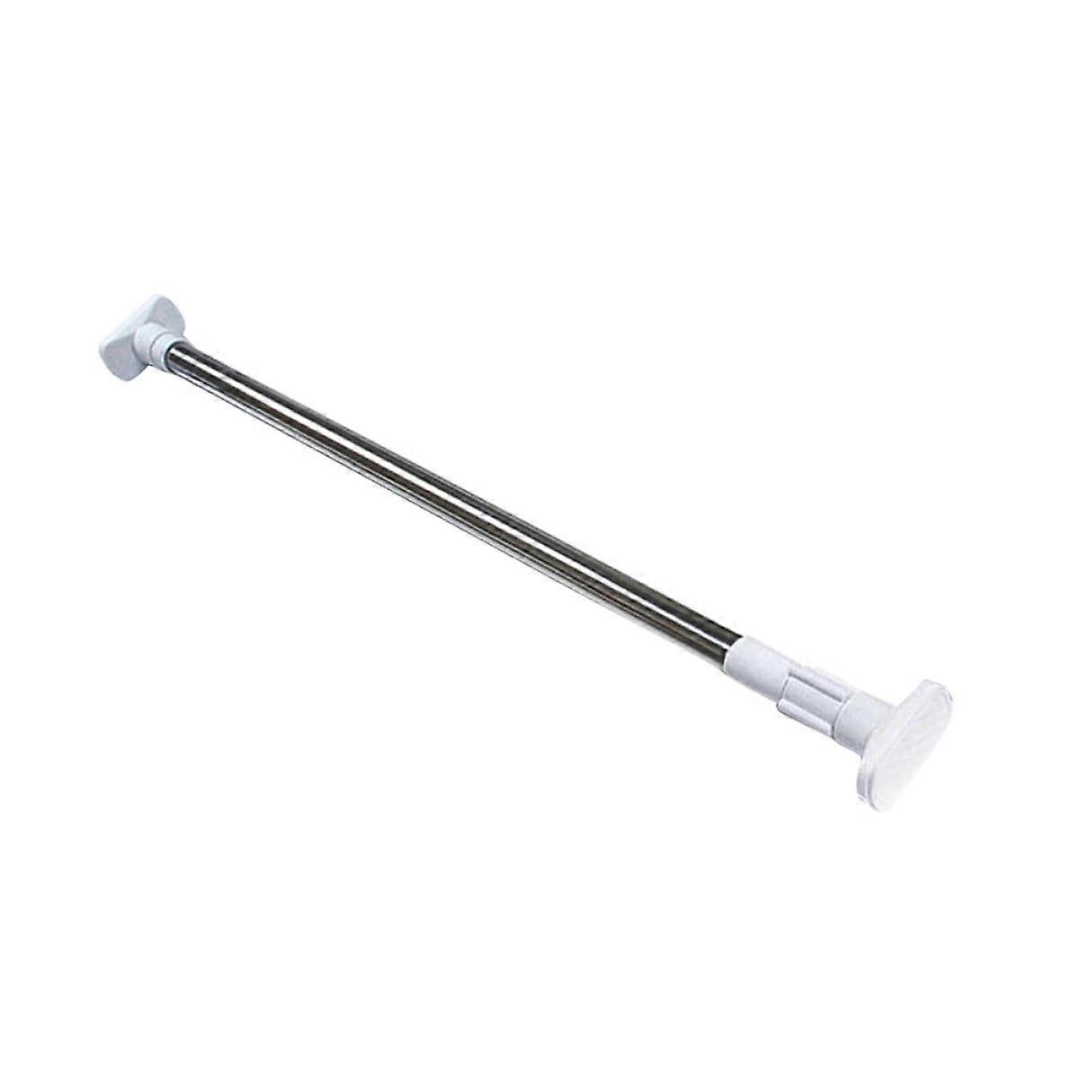 Tension Curtain Rod Adjustable Telescopic Shower Pole NoDrill Metal Spring Load White