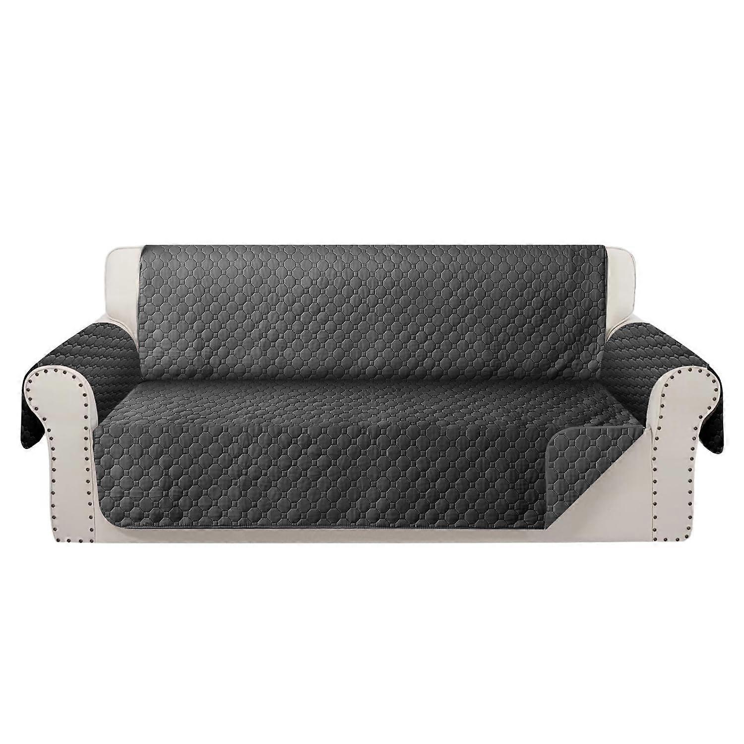 Waterproof Sofa Cover with NonSlip Design for Oversized 3 Cushion Couch Protector for Pets, Black