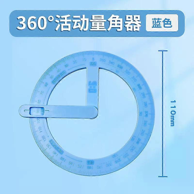 360° Rotatable Protractor Set Math Angle Measuring Tool Geometry Learning for Students Demonstration Gauge Educational Supplies