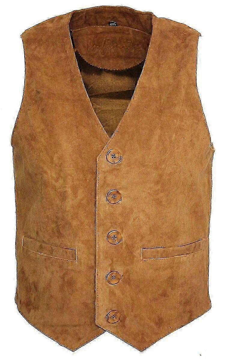 Herren Wildleder Tan Lederweste