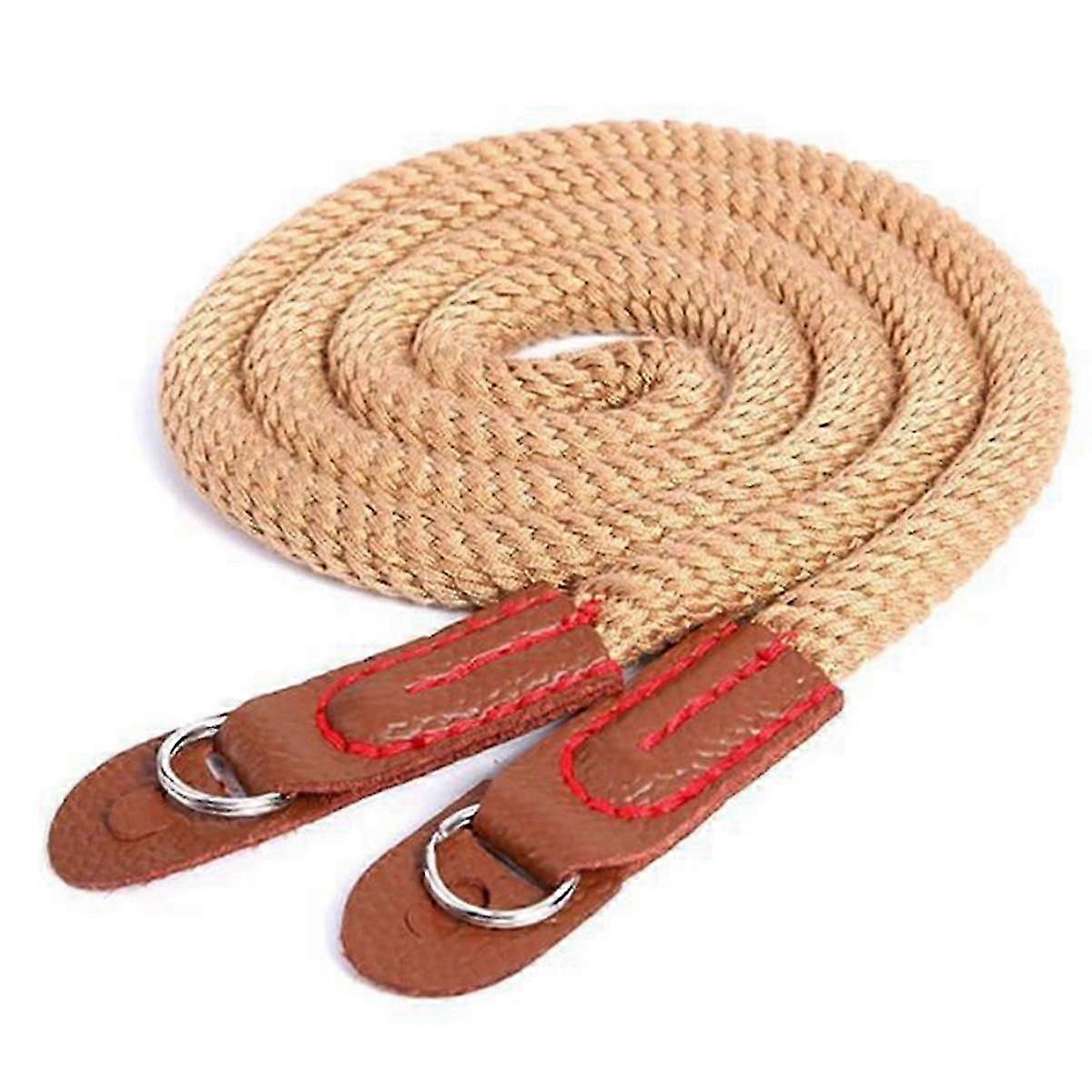 Artistic Simple Cotton Mirrorless Camera Backpack Mirrorless Camera Round Hole Camera Strap Brown