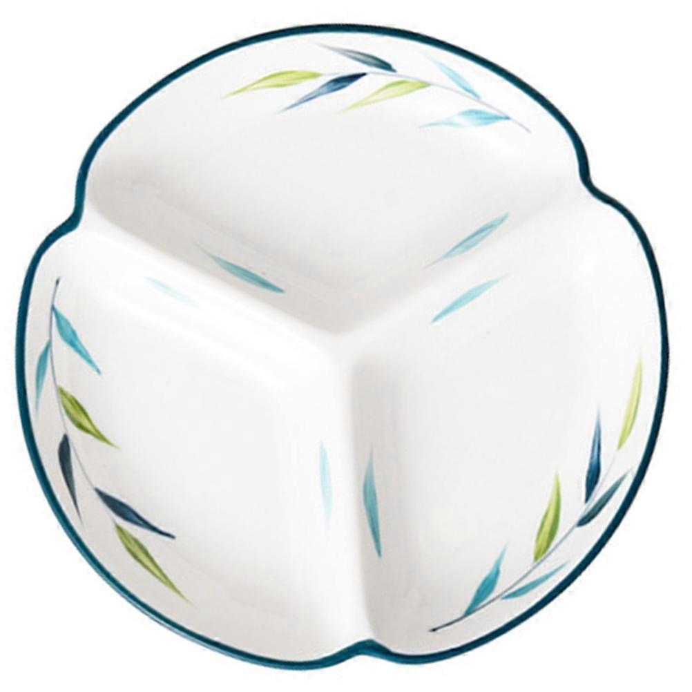 Practical Household Ceramic Breakfast Plate Divided Plate for Home Use Tray