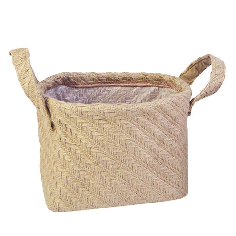 Storage Basket Container for Home Use 2Pcs Woven Hemp Cloth Material