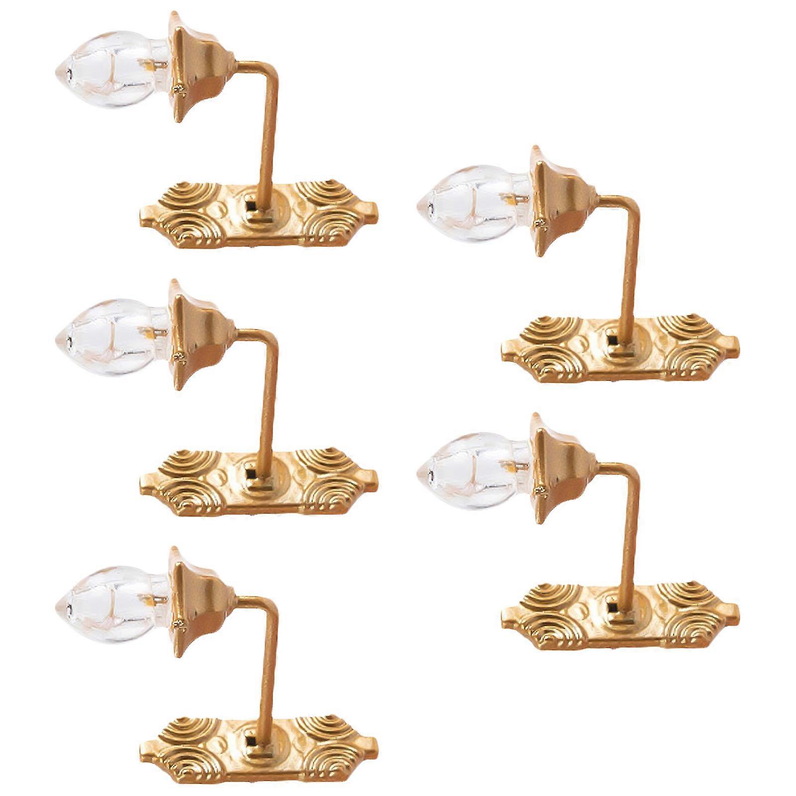 Mini Wall Lamp Model for Decorating 5Pcs Tiny Luminous Wall Lamps for DIY