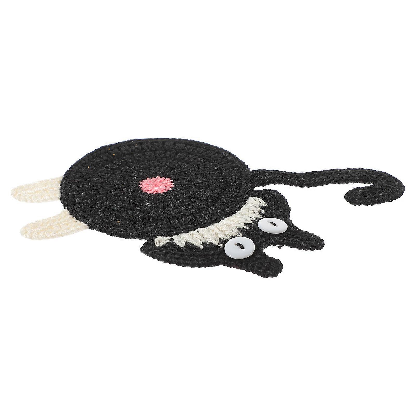 Protect Surfaces Heat Insulation Knitting Coaster Cat Butt Shape for Kitchen 1Pack