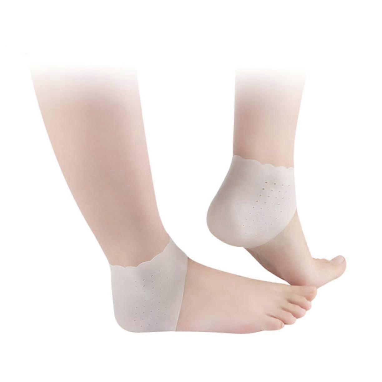 Heel Protector Socks with MoistureLocking Gel Layer for Cracked Heel Relief, Breathable Medium Sleeve