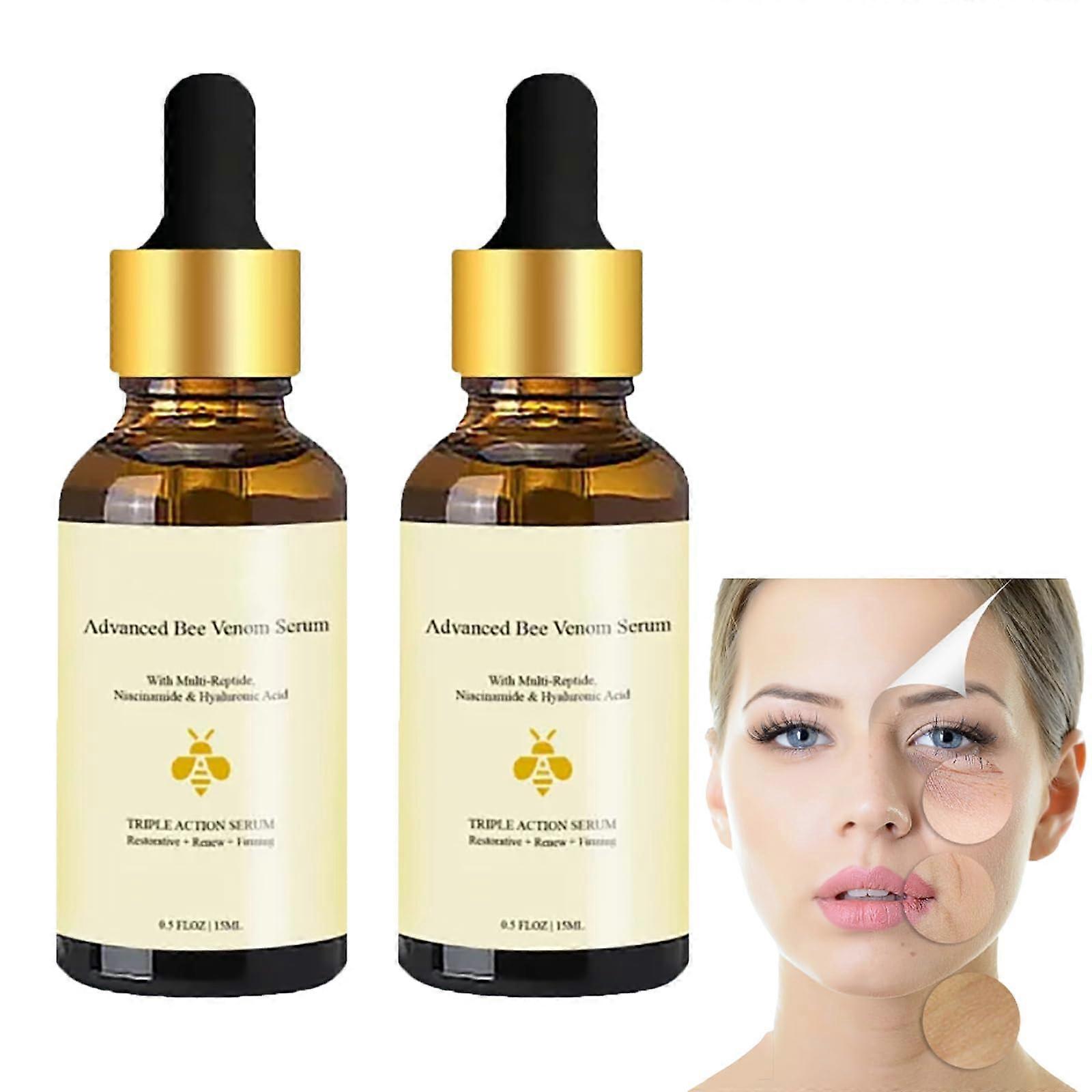 Advanced Bee Venom Anti Aging Serum 0.5 Fl Oz 2PCS for Deep Hydration and Fast Absorption