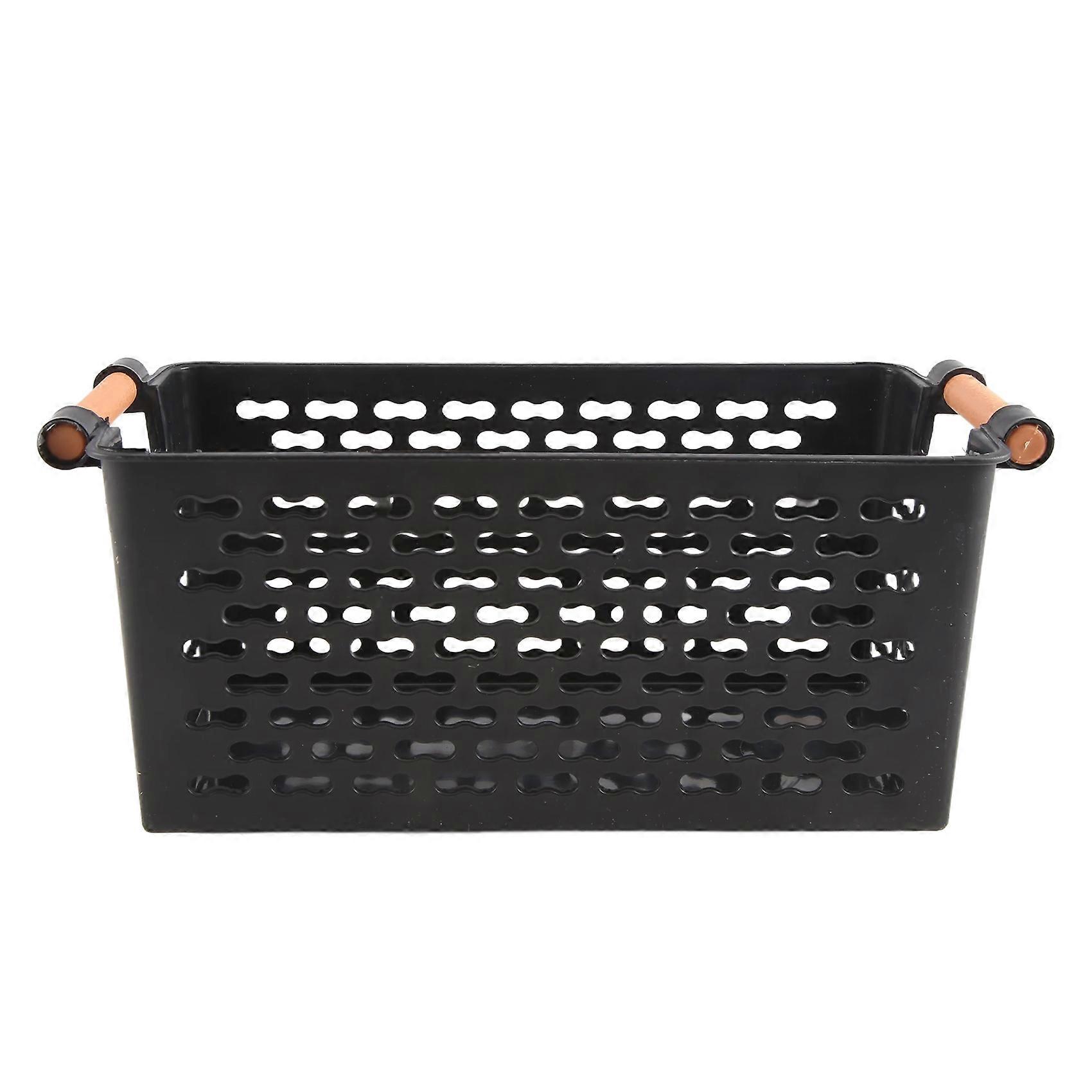 Plastic Desktop Storage Basket Rectangular Bathroom Portable Storage Box Bath Basket Kitchen Debris Multi-Purpose Baskets Black