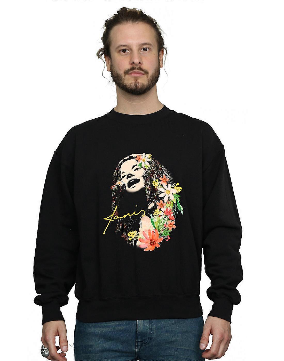 Janis Joplin Men's Floral Pattern Sweatshirt