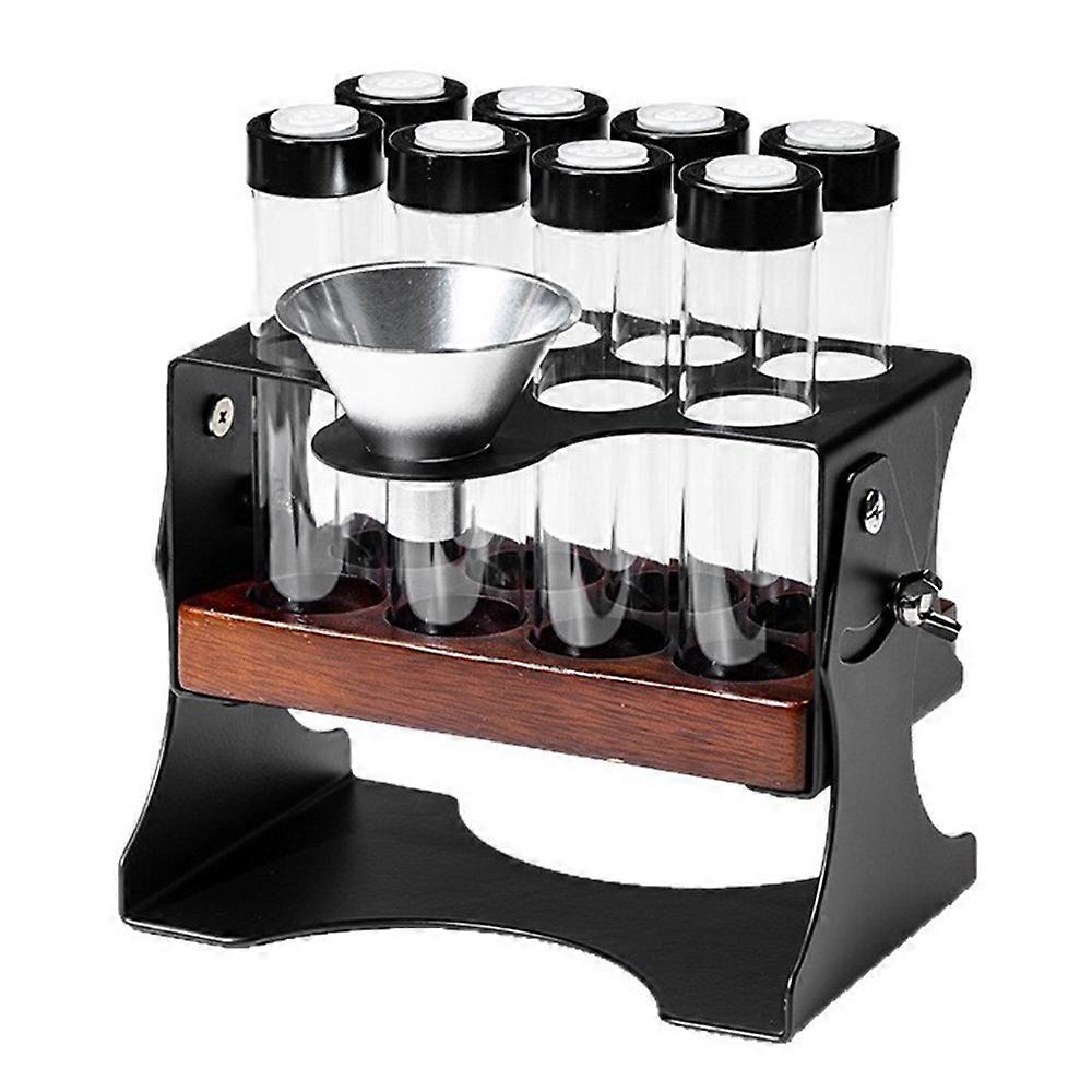 Coffee Bean Storage Set Adjustable Display Rack with 8 Glass Bottles / Funnel