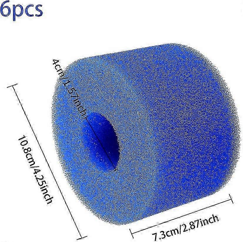 6-pack S1 Swimming Pool Filter Reusable Washable Foam Replacement (blue)