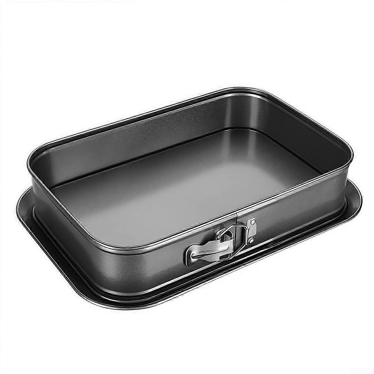Rectangular Springform Cake Pan 28x18cm with Removable Bottom Nonstick Carbon Steel
