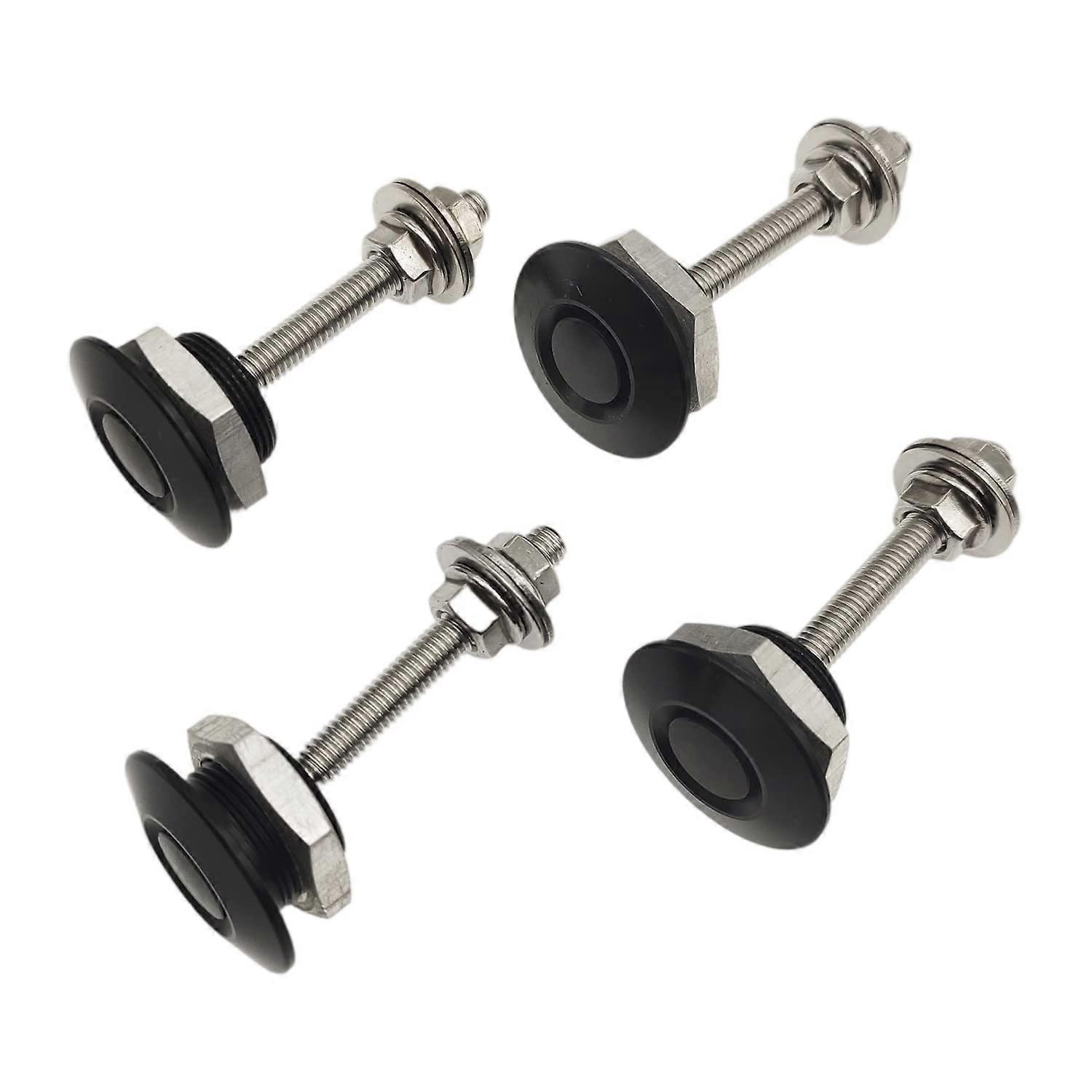 4Pcs Universal Quick Release Car Hood Pins Kit Black Push Button Bonnet Lock Clips