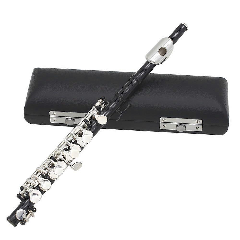 Black Cupronickel 16Key C Piccolo for Beginner Students with Case, Clear Resonant Tone, GiftReady