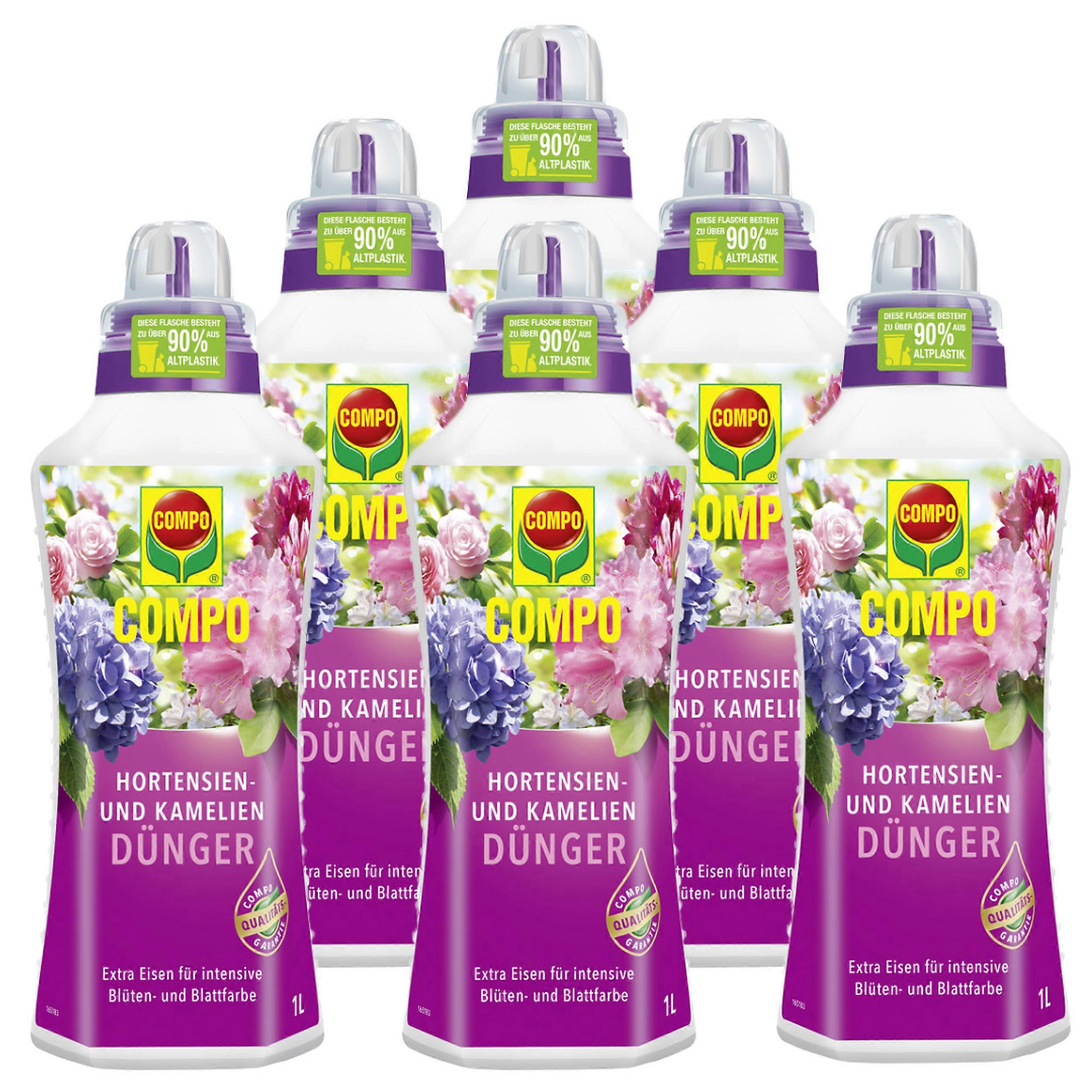 6 x COMPO hydrangea and camellia fertilizer, 1 liter