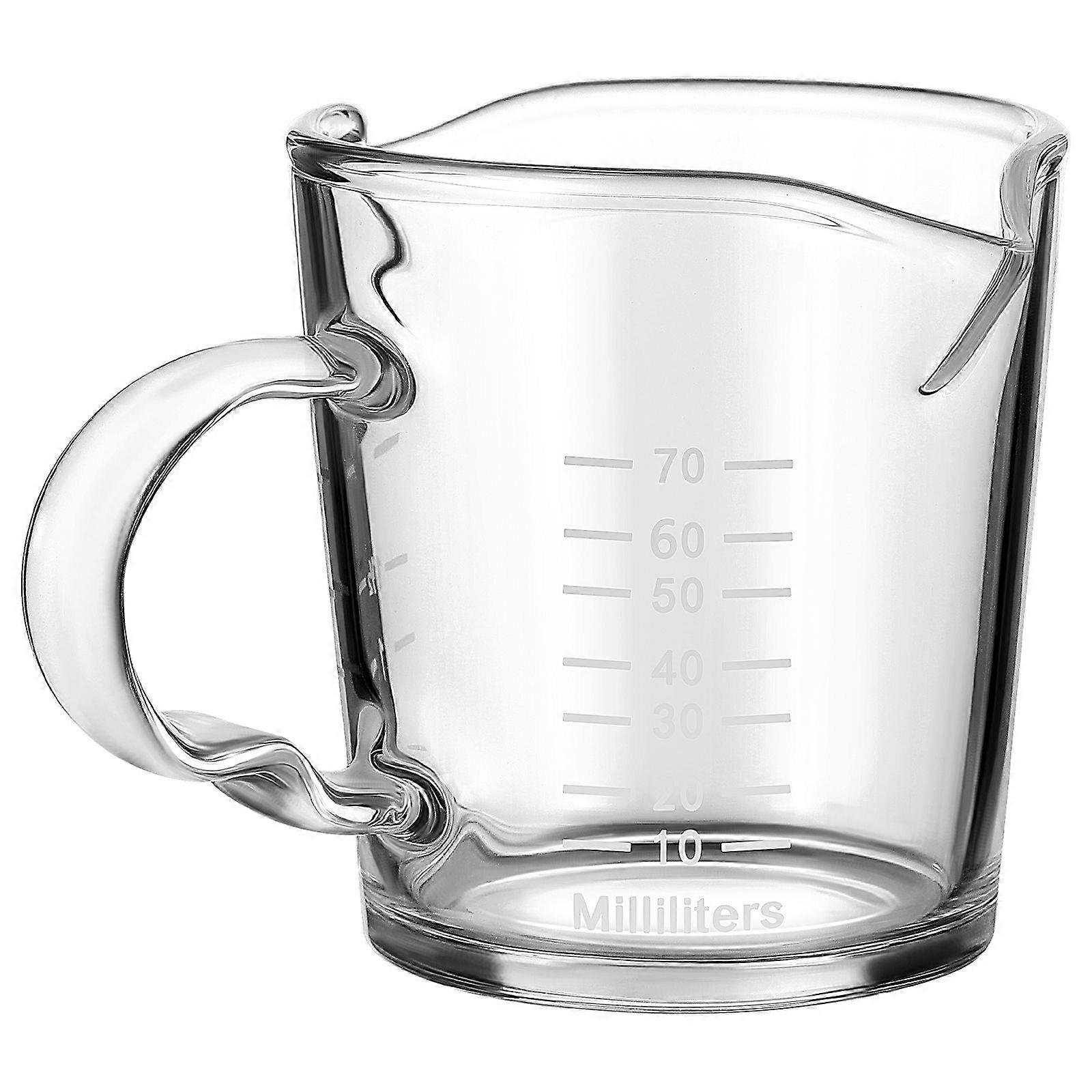 1Pc Two-mouth Espresso Cup with Scale Temperature Resistant Glass Measuring Cup