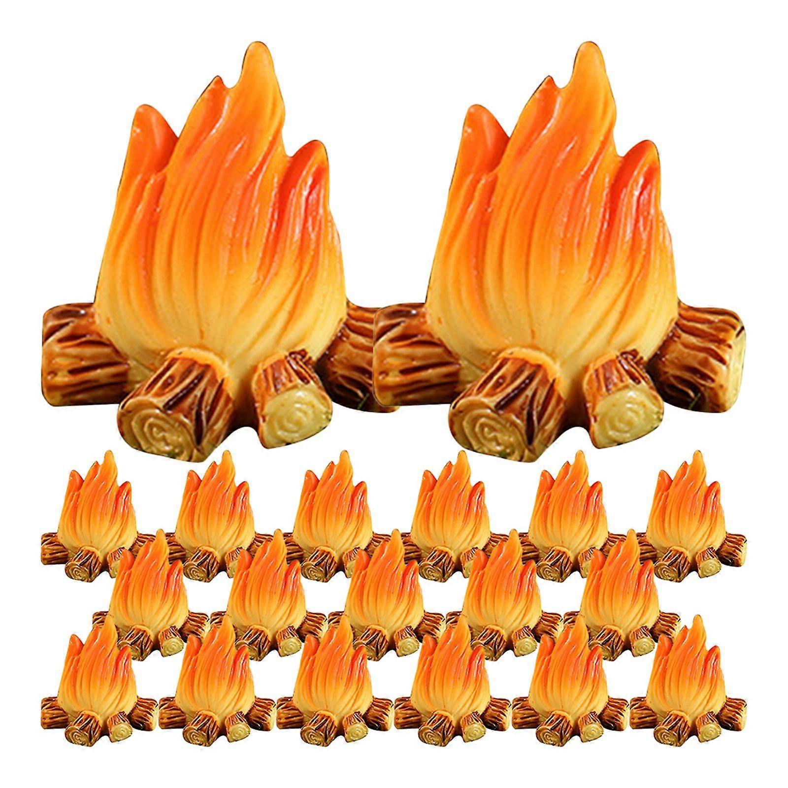 20Pcs Miniature Campfire Model Fire Landscaping Props Miniature Decoration