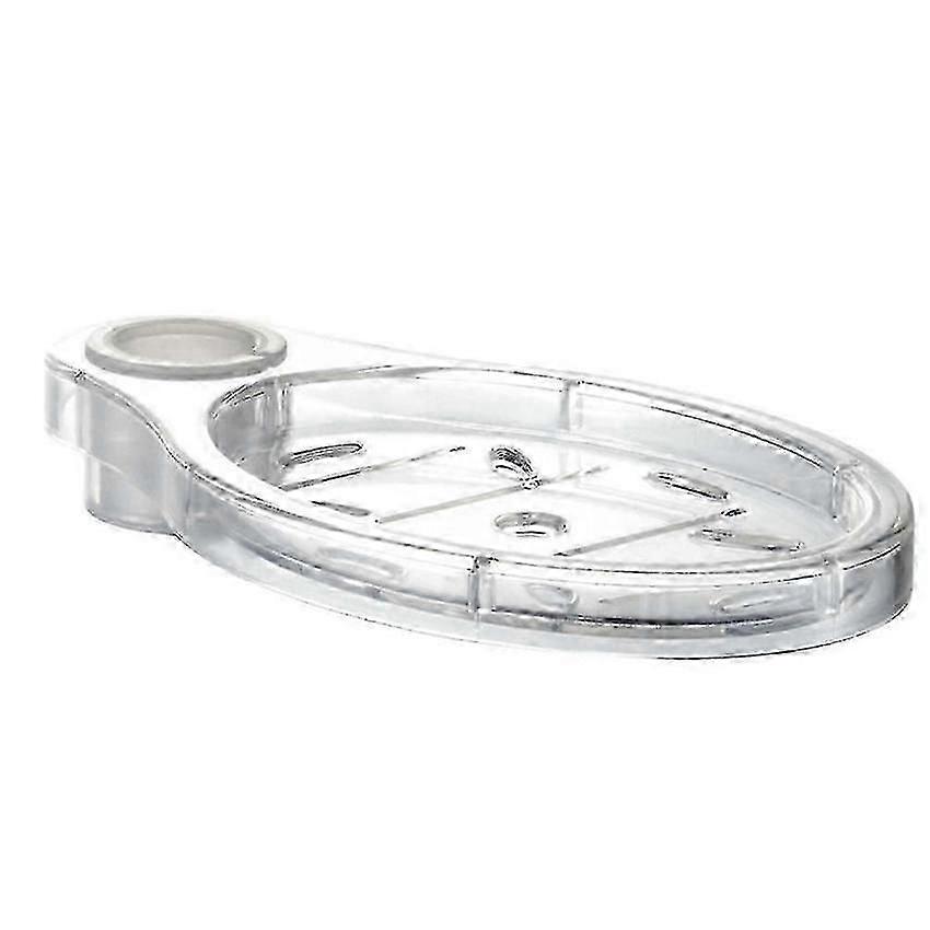 Clear Oval Shower Soap Dish Holder Adjustable Height Bathroom Soap Tray